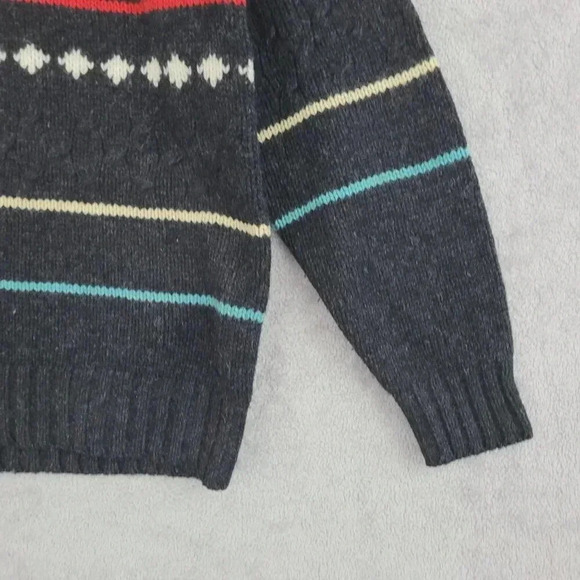 Vintage Lord & Taylor Men's L 100% Wool Shetland Crewneck Sweater Gray  7PT - Picture 6 of 7